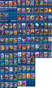 Clash Royale CV 52, 7k+ troféus, 73 ilustrações, 72 estampas