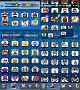 Clash Royale CV 52, 7k+ troféus, 73 ilustrações, 72 estampas