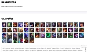 Conta Unranked (EX DIAMANTE) com 51 Champs e 11 Skins + RP - League of Legends LOL