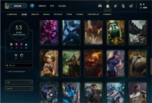 Conta bronze 1 com 110 Champs e 53 Skins - League of Legends LOL