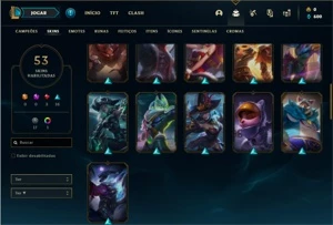 Conta bronze 1 com 110 Champs e 53 Skins - League of Legends LOL