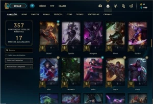 Conta bronze 1 com 110 Champs e 53 Skins - League of Legends LOL