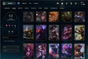 Conta bronze 1 com 110 Champs e 53 Skins - League of Legends LOL