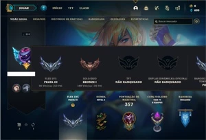 Conta bronze 1 com 110 Champs e 53 Skins - League of Legends LOL