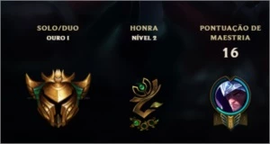 CONTA GOLD 1 SOLO DUO - League of Legends LOL