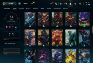 Conta Ferro 1 com 135 Champs e 74 Skins + 825 RP - League of Legends LOL