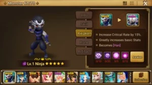 Reroll Summoners War lvl10 com Ninja Dark - Han + Galleon