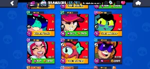 Conta Brawl Stars - 65/91 Brawlers