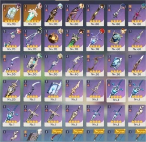 GENSHIN IMPACT / AR 55 / 11 SSR (TOTAL) + Todos os SR.