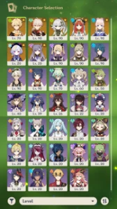 Conta MiHoYo AR55 c/ cinco personagens 5⭐ e quatro armas 5⭐ - Genshin Impact