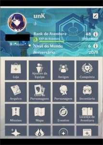 Conta Genshin Impact, Raiden, Kazuha, Mona, Qiqi