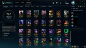 Conta borda gold 97 champ + 111skins+100icones+ 5 skins gold - League of Legends LOL