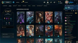 Conta LoL com todas skins !1347 SKINS E PAX JAX SKIN RARA ! - League of Legends