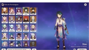 genshin Impact com 7 personagen 5* +lança de jade ar 55