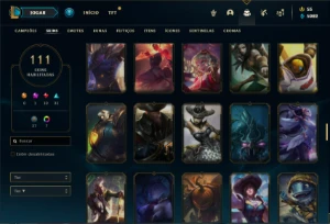 Conta Platina 4 com TODOS os champs e 111 Skins + 4 Vitorios - League of Legends LOL