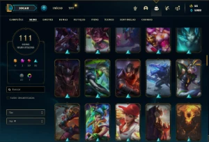 Conta Platina 4 com TODOS os champs e 111 Skins + 4 Vitorios - League of Legends LOL
