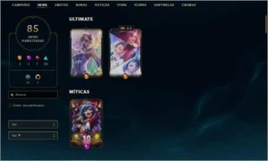 Conta LOL 77 skins nv 295 - League of Legends