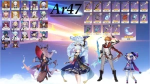 Ayaka + Tartaglia + Qiqi +Mona Ar47 - Genshin Impact