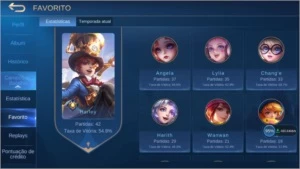 conta mobile legends, 35 heróis e 56 skins - rank mestre II