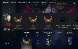 Conta LOL, GOLD I, Full champ + de 180 skins, level 352, IMP - League of Legends