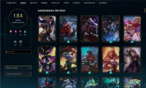Conta LOL, GOLD I, Full champ + de 180 skins, level 352, IMP - League of Legends