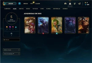 Conta Platina 4 com 28 Champs e 5 Skins + 4 Fragmentos - League of Legends LOL