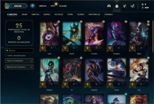 Conta Platina 4 com 28 Champs e 5 Skins + 4 Fragmentos - League of Legends LOL