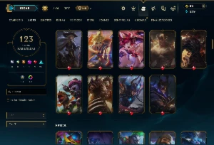 Ouro 1 com 150 Champs e 123 Skins ( JG / MID / ADC ) - League of Legends LOL