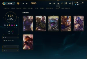 Ouro 1 com 150 Champs e 123 Skins ( JG / MID / ADC ) - League of Legends LOL