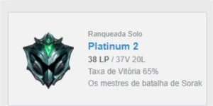 conta lol platina 2 65% ganhando 23/24 pdl por partida - League of Legends