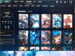 Conta League of Legends com 193 skin incluindo 8 míticas LOL