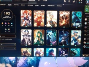 Conta League of Legends com 193 skin incluindo 8 míticas LOL