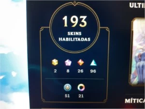 Conta League of Legends com 193 skin incluindo 8 míticas LOL
