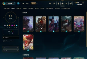 Ouro 2 com 65 Champs e 11 Skins - League of Legends LOL