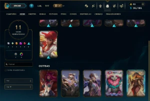 Ouro 2 com 65 Champs e 11 Skins - League of Legends LOL