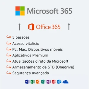 Office 365 plus - 5 pessoas! - Softwares e Licenças