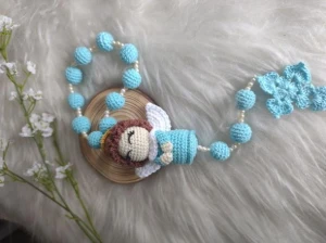 Terço de Crochê com Anjinhos - Artesanato e Personalizados