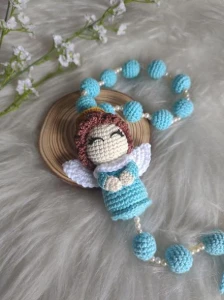 Terço de Crochê com Anjinhos - Artesanato e Personalizados
