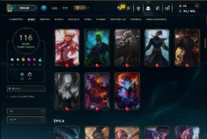 Unranked com TODOS os Champs e 116 Skins ( MID / TOP ) - League of Legends LOL
