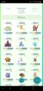 Conta pessoal Pokémon GO