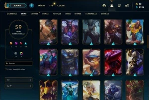 Conta ouro 2 com 81 Champs e 59 Skins - League of Legends LOL