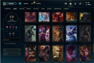 Conta ouro 2 com 81 Champs e 59 Skins - League of Legends LOL