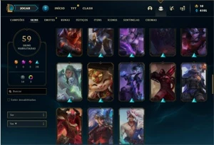 Conta ouro 2 com 81 Champs e 59 Skins - League of Legends LOL