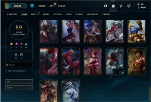 Conta ouro 2 com 81 Champs e 59 Skins - League of Legends LOL