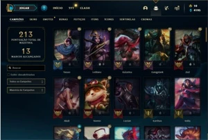 Conta ouro 2 com 81 Champs e 59 Skins - League of Legends LOL