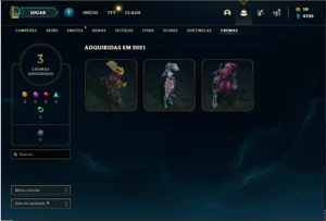 Conta ouro 2 com 81 Champs e 59 Skins - League of Legends LOL