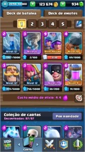 Promoção, conta liga 3 com otimo deck de 3 mosqueteiras. - Clash Royale