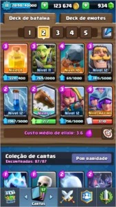 Promoção, conta liga 3 com otimo deck de 3 mosqueteiras. - Clash Royale