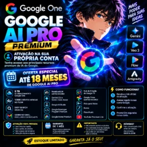 Google Ai Pro 30 dias | 5Tb | Gemini Pro + Veo 3 + Flow - Inteligência Artificial