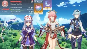 AR 45 Yae Miko + Eula + Keqing C2 + Amos + Atlas + Gemas - Genshin Impact